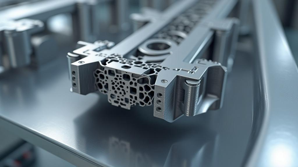 精密に製造された航空宇宙部品のクローズアップ