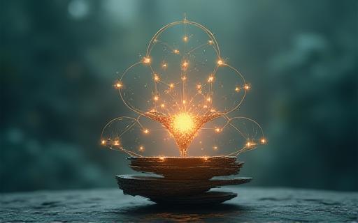 An abstract image symbolizing balance and trust with interconnected nodes.